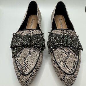 Farylrobin Elton Bow Snakeskin Flats 8